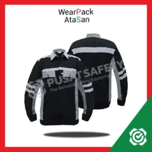 Wearpack Safety IMJ Atasan Lengan Panjang Hitam Kombinasi Abu