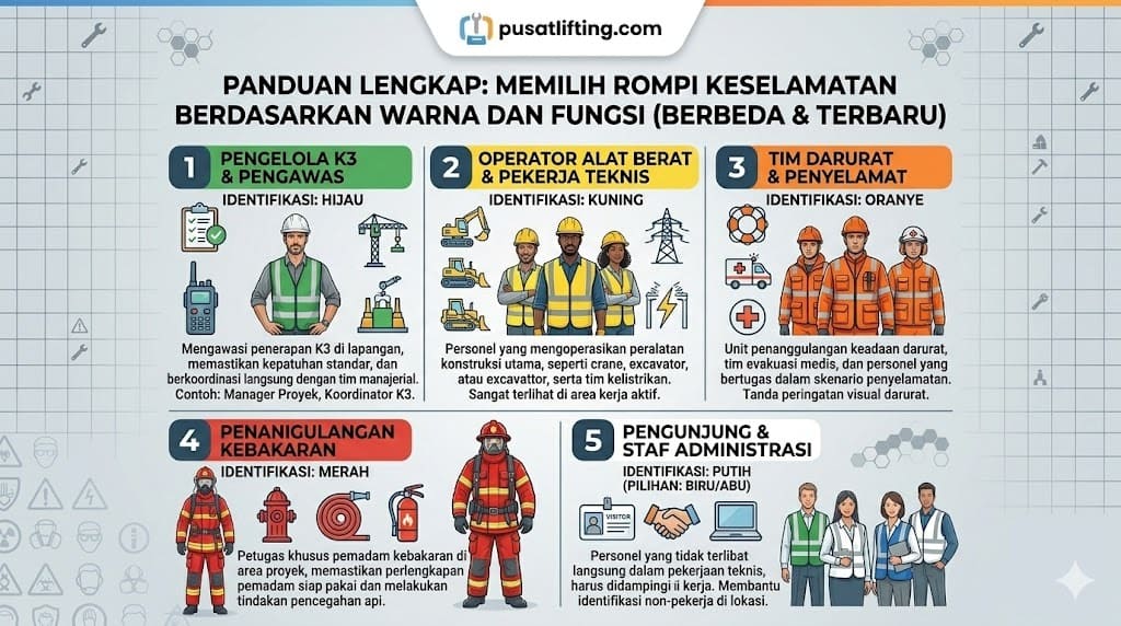 Arti Warna Rompi Safety Proyek Sesuai Jabatan dan Fungsinya
